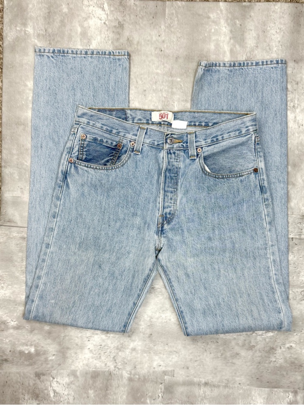 Levi’s 501 Original Fit Jeans – Light Wash Straight Leg 100% Cotton Size 32x36